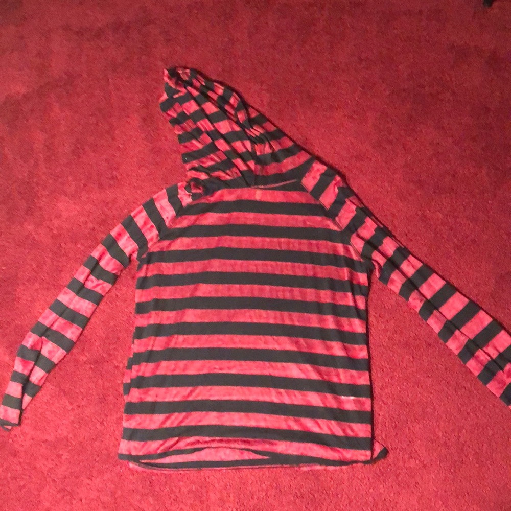 Y2K Black Red Sheer See Through Goth Top Cover